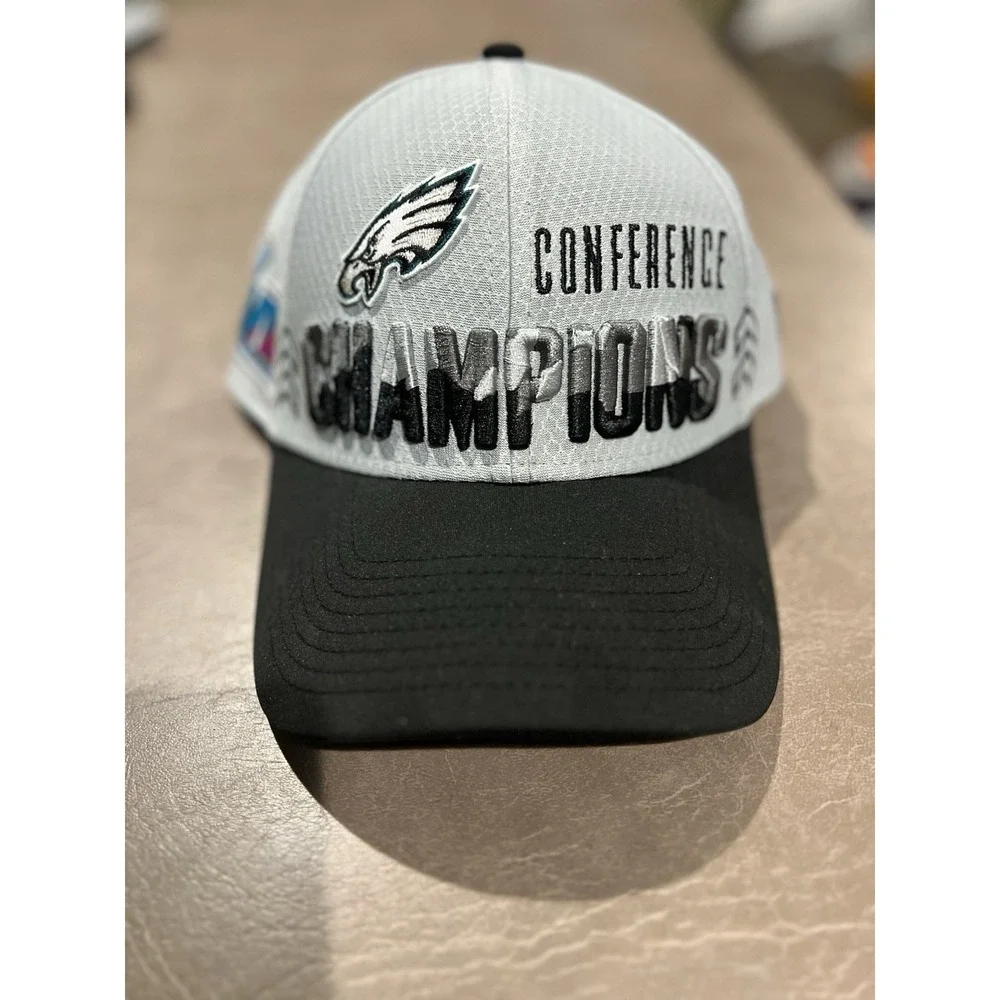 New Era Snap Back Philadelphia Eagles Conference‎ Champion Hat Black And Gray
